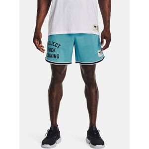 UNDER ARMOUR Project Rock Penny Mesh Shorts Blue Men's Sz S *NEW* 1377443-433